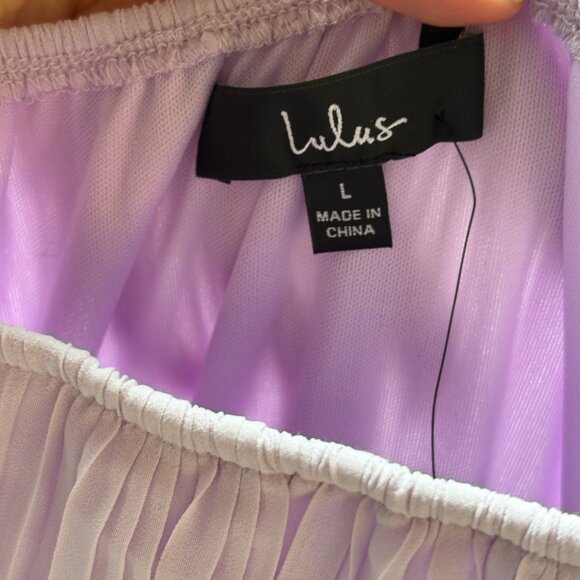 NWT Lulus - Gala Ready Lavender Off-the-Shoulder Ruffle Midi Dress in Lavender - Picture 4 of 4